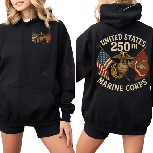 USMC 250 Years Commemorative Hoodie - dogmomhat