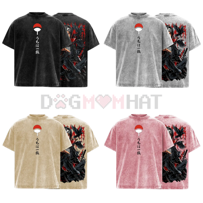 Uchiha Clan Red Eye Crow Graphic Tee - dogmomhat