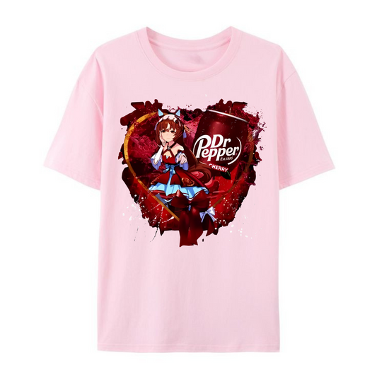 Uma Musume "Dr. Pepper Cherry" T-Shirt – Cute Anime Maid & Soda-Inspired Tee - Dogmomhat