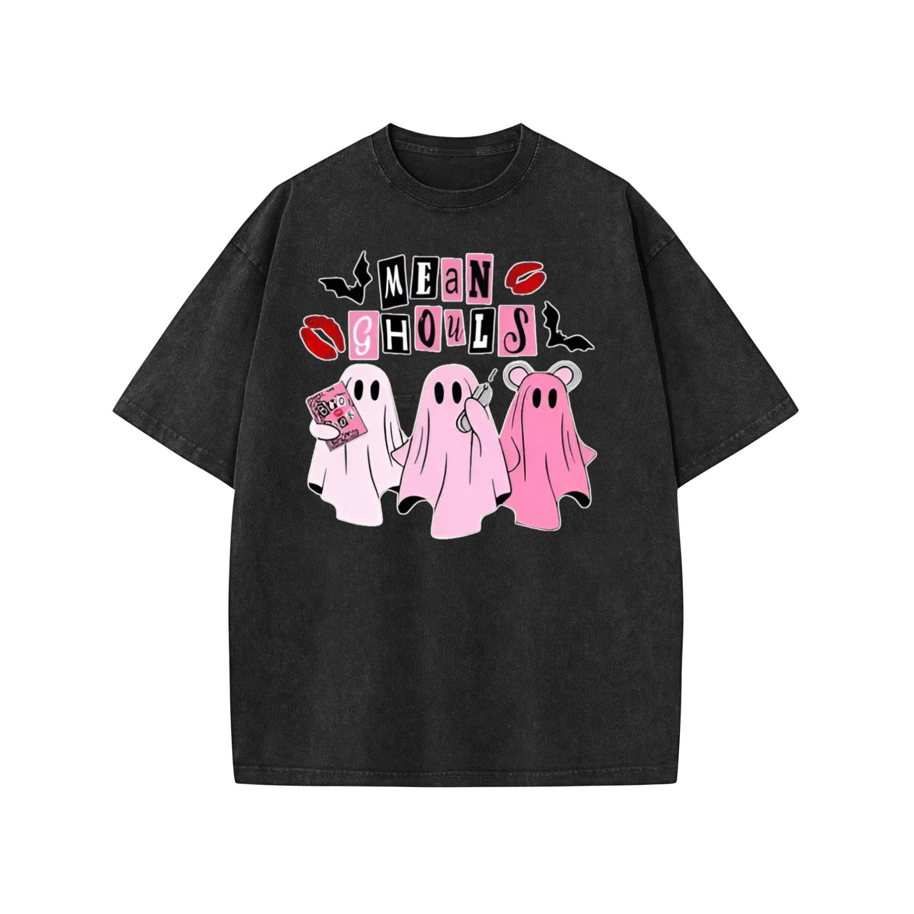 Unisex "Mean Ghouls" T-Shirt – Halloween Streetwear Tee, Washed Vintage Style - Dogmomhat