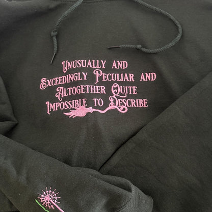 Unusually Exceedingly Peculiar Embroidered Sweatshirt & Hoodie - Defying Gravity Crewneck Wicked Musical Movie Fan Gift