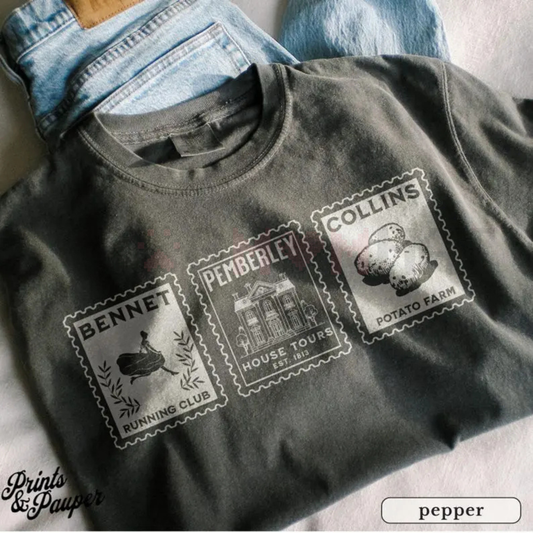 Vintage Jane Austen Postage Stamp Tee - dogmomhat