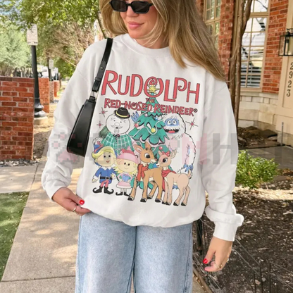 Vintage Look Rudolph Sweatshirt - dogmomhat