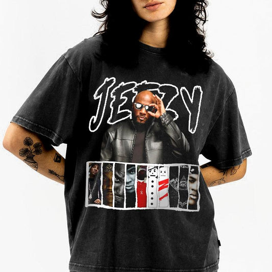 Vintage Music Wash Shirt – Retro Hip-Hop Graphic Tee, Unisex Cotton Gift for Music Lovers - Dogmohat