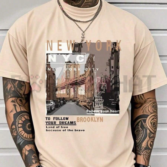 Vintage Photo Style Graphic Print Casual Tee – Retro Aesthetic Top - Teezioo