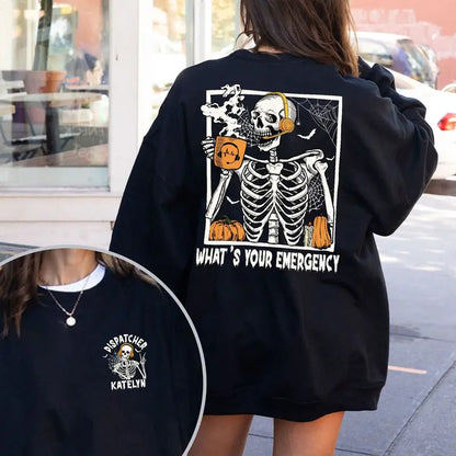 "What Your Emergency" 911 Dispatcher Halloween Sweatshirt - Personalized Gift - Dogmomhat