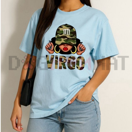 Women's White Virgo Zodiac Graphic T-Shirt | Casual Soft Astrology Tee - dogmomhat