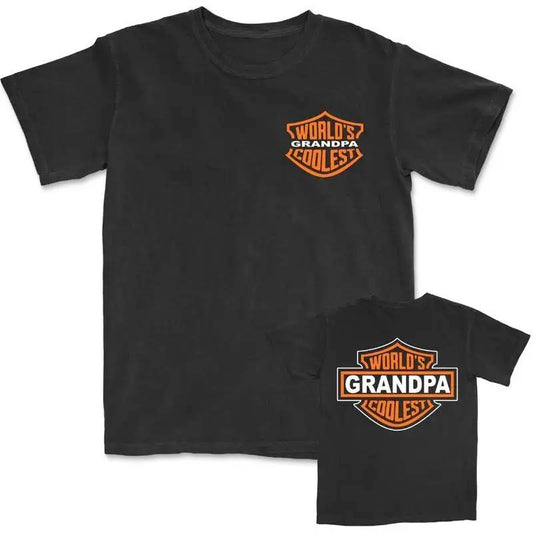 World's Coolest Grandpa Nickname Gift T-Shirt – Motorcycle Dad Print, Father's Day, Birthday Gift from Grandkids - Dogmomhat