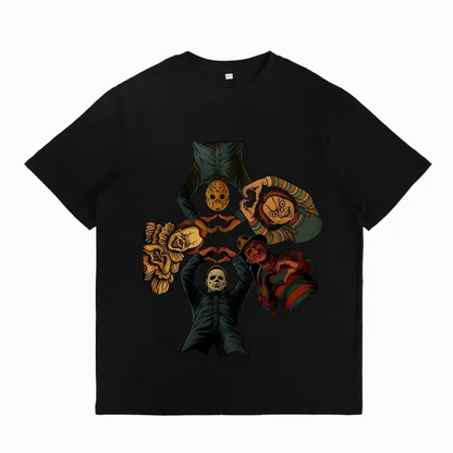  Y2k "Killers Friends" T-Shirt - Halloween Horror Movie Tee - Dopgmomhat