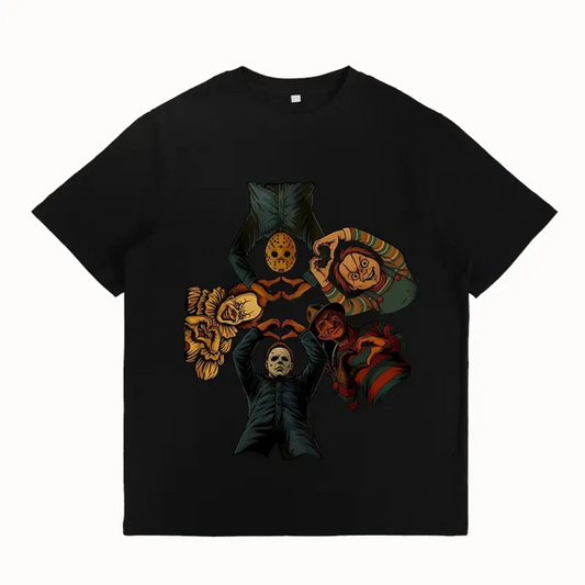  Y2k "Killers Friends" T-Shirt - Halloween Horror Movie Tee - Dopgmomhat