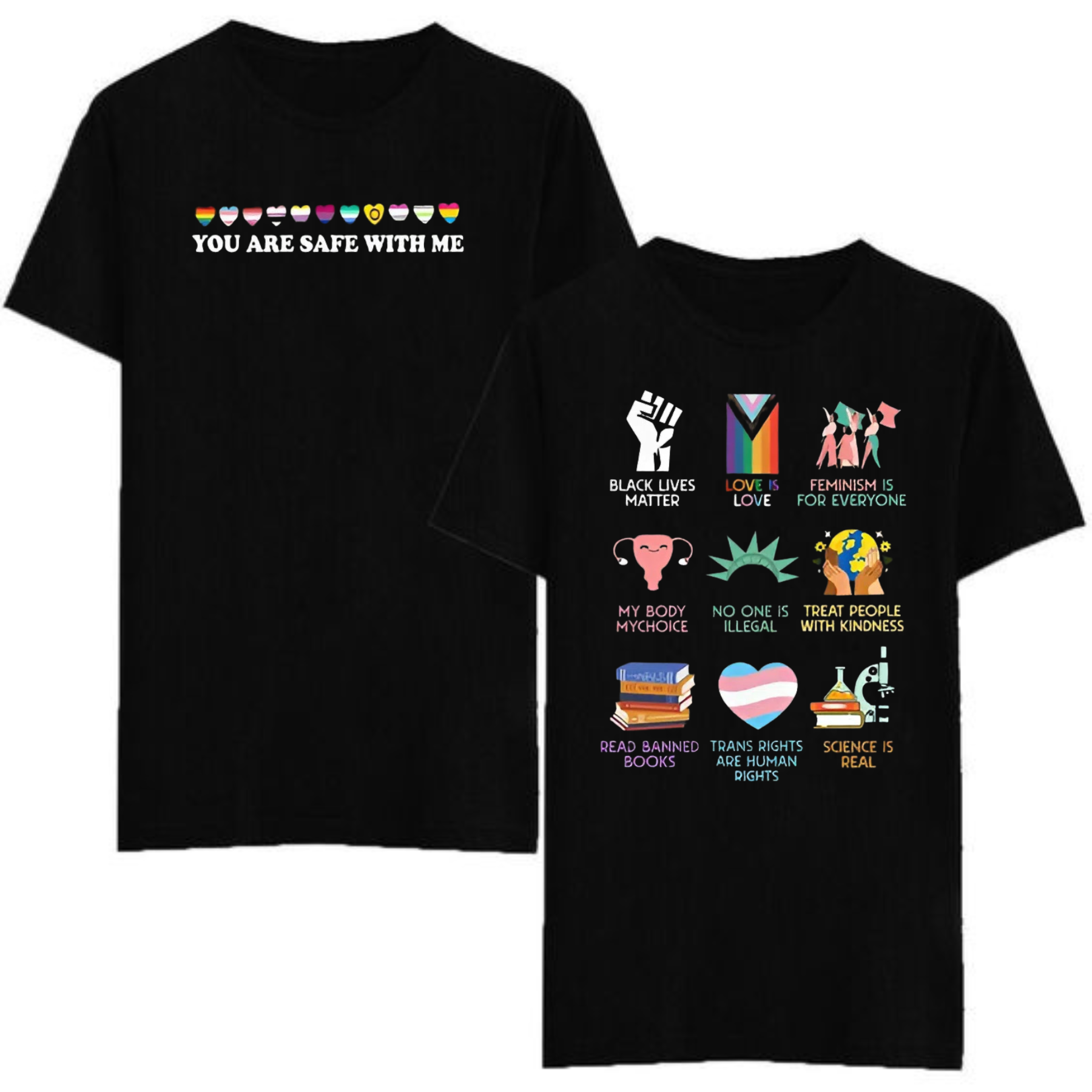 "You Are Safe With Me" T-Shirt – Human Rights Equality Shirt, LGBTQ+ Ally Tee  - Dogmomhat