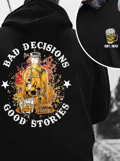 "Bad Decisions, Good Stories" Halloween Hoodie – Gen X Shirt