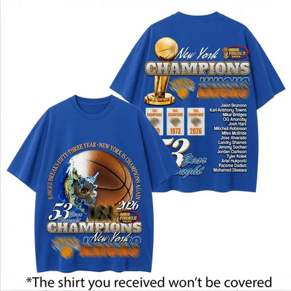 "End 53-Year Drought" New York Basketball Champions 2026 Graphic Tee