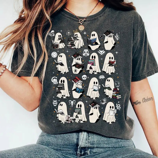Ghosts Reading Dark Romance Books T-Shirt