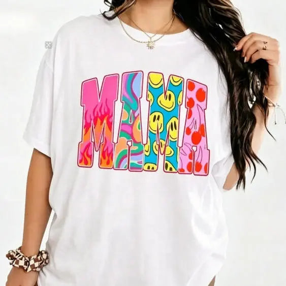 Color Block ‘MAMA’ Graphic Tee