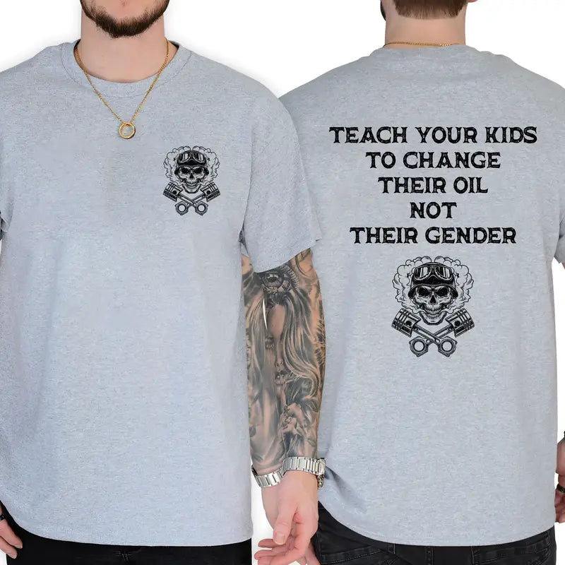 Teach Your Kids Life Skills Graphic Tee – Bold Statement Cotton Short Sleeve Casual Shirt for Men
