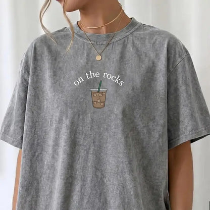 Washed Cotton Coffee Shirt – Iced Coffee Lover Gift