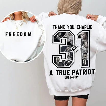 Charlie Kirk American Patriot Sweatshirt – Freedom Graphic Sweatshirt, Unisex Political Apparel