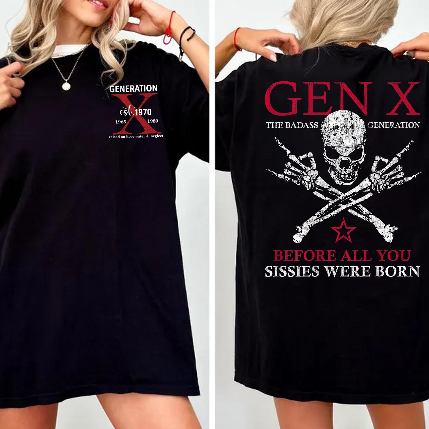 "Badass Generation" Gen X Custom Year T-Shirt – Unisex 100% Cotton