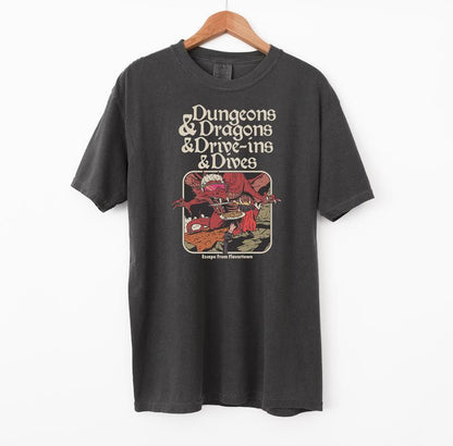 "D&D and Drive Ins" T-Shirt – Comfort Colors Dragon Graphic Tee