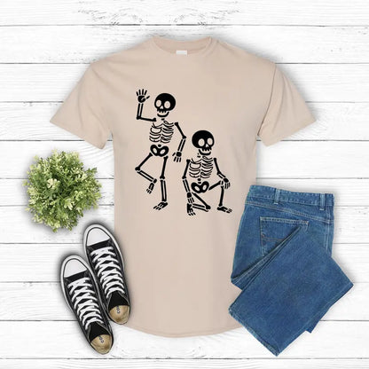 Subtle Skeletons Halloween T-Shirt - Funny Spooky Apparel