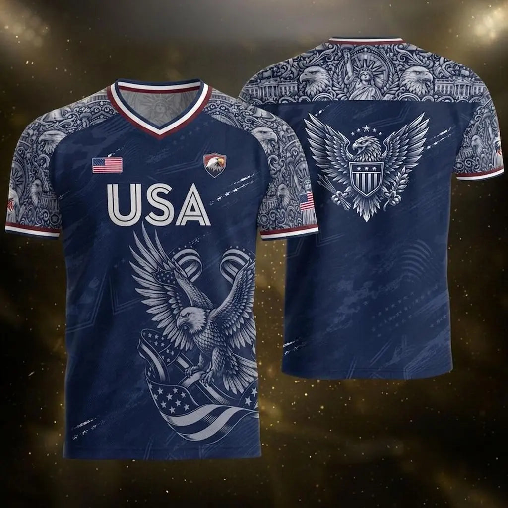 Men's USA 2026 V-Neck Soccer Fan Jersey