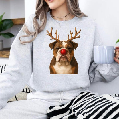 Christmas Reindeer Dog Sweatshirt – Unisex Festive Pet Graphic Pullover