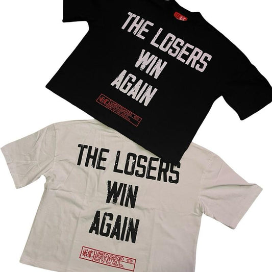 The Losers Win Again Oversized Boxy Tee – Bold Statement Streetwear T-Shirt for Men & Women