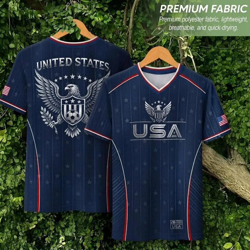 Men's USA 2026 V-Neck Soccer Fan Jersey