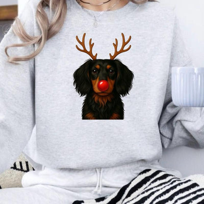 Christmas Reindeer Dog Sweatshirt – Unisex Festive Pet Graphic Pullover