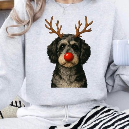 Christmas Reindeer Dog Sweatshirt – Unisex Festive Pet Graphic Pullover