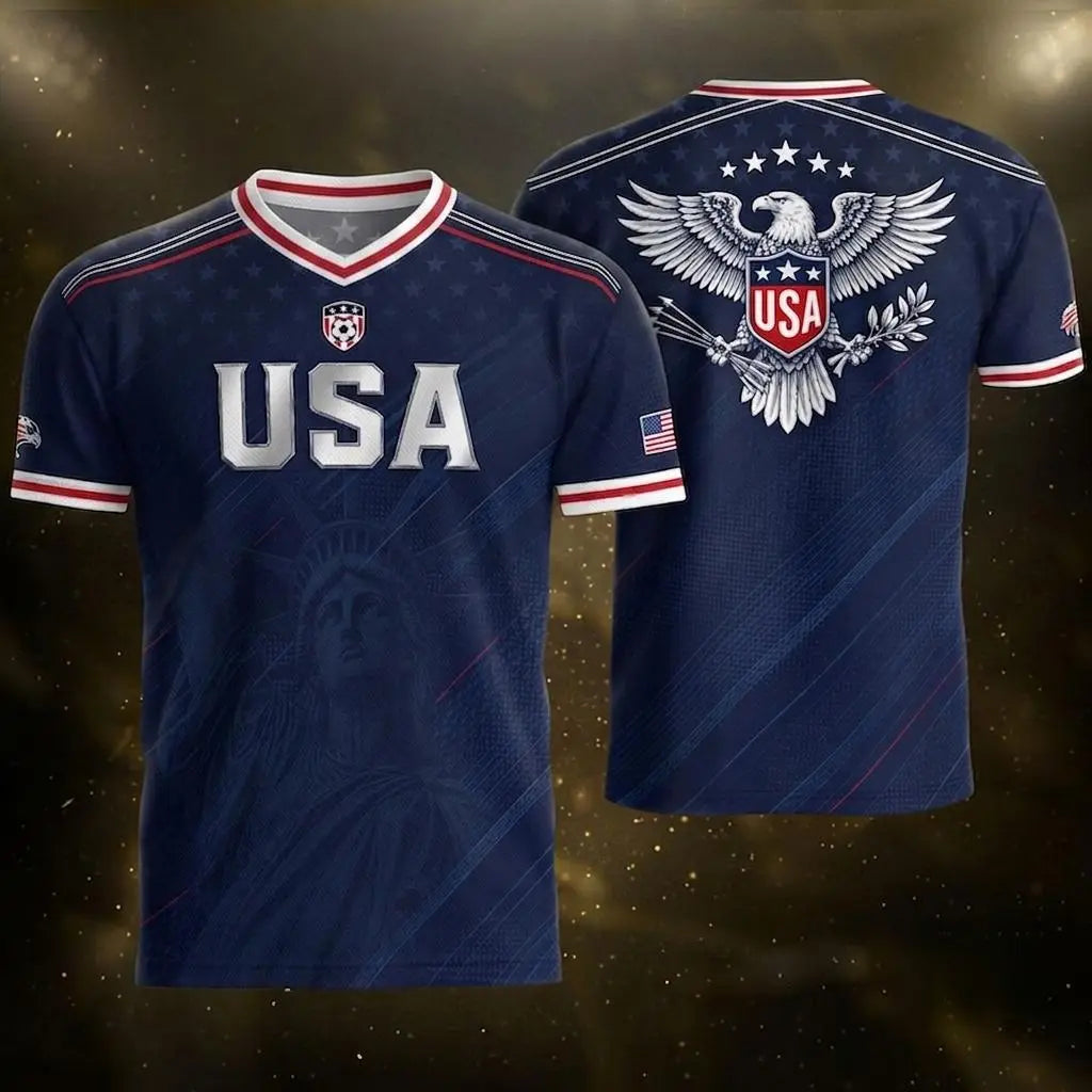 Men's USA 2026 V-Neck Soccer Fan Jersey