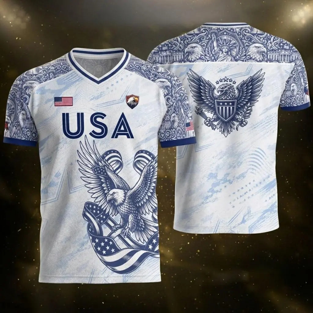Men's USA 2026 V-Neck Soccer Fan Jersey