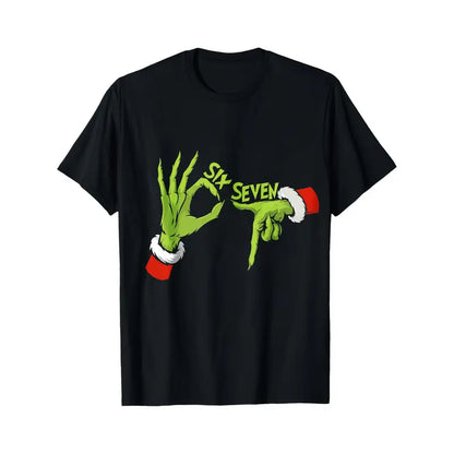 Grinch Hands "Six Seven" Christmas T-Shirt