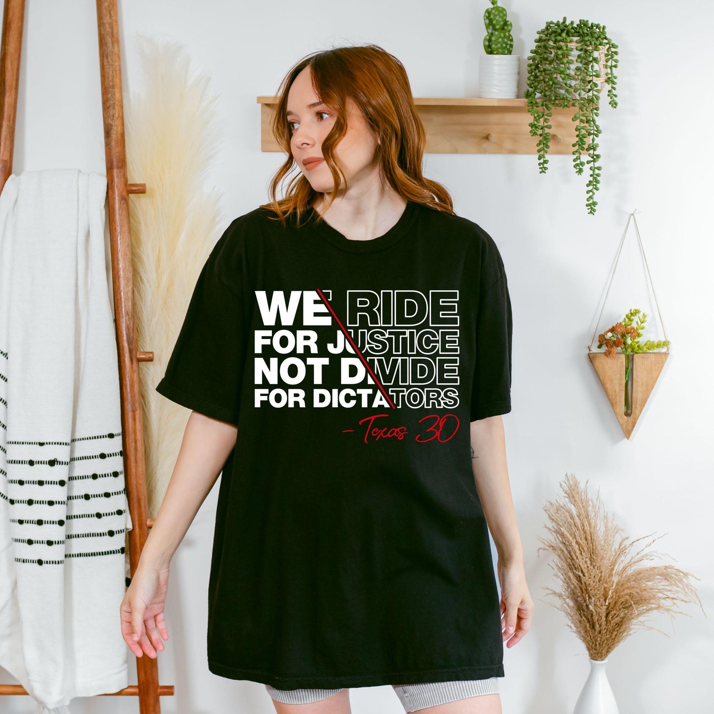 "We Ride for Justice Not Divide" Shirt – Anti-Dictator Freedom Tee