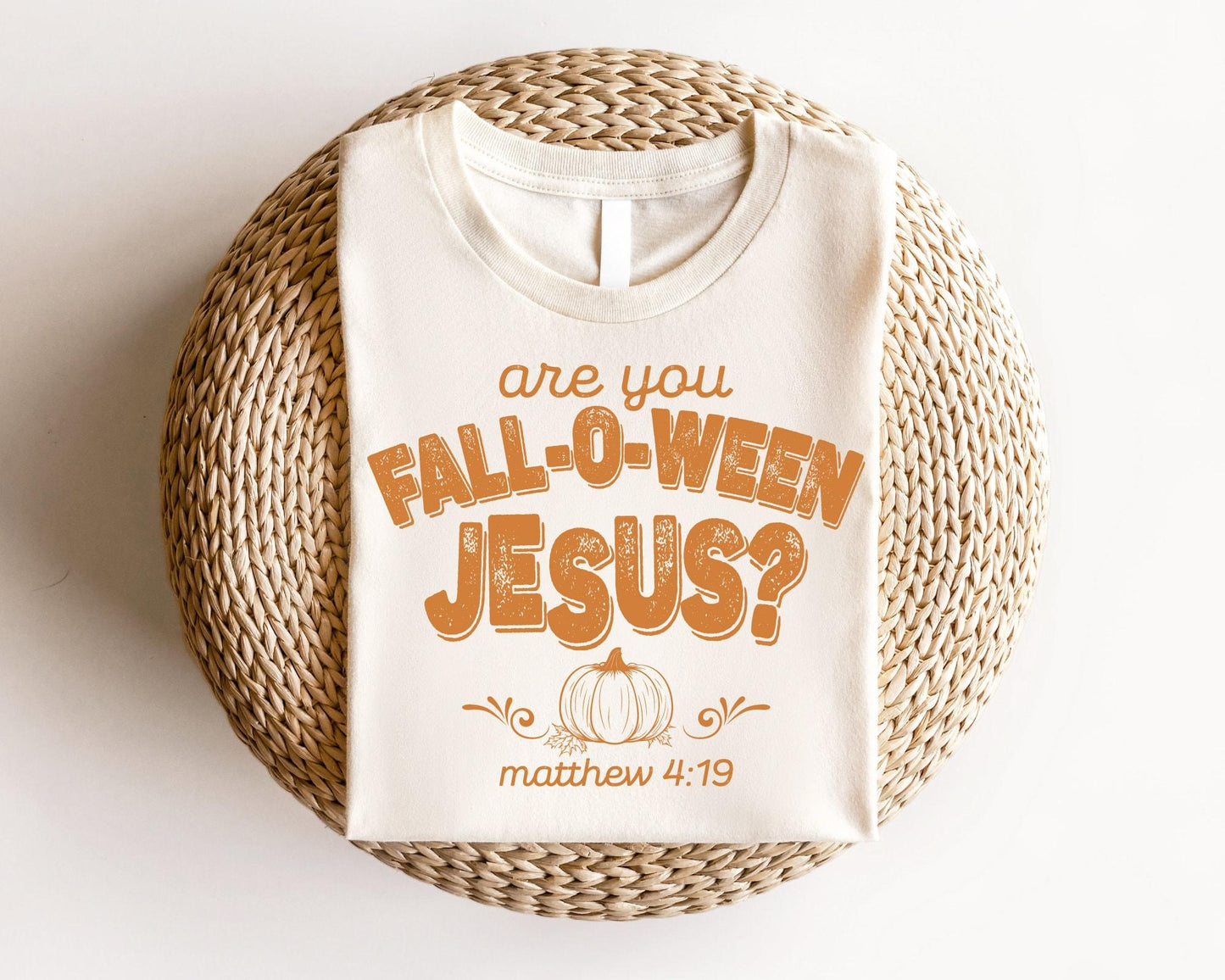 Are You Fall-O-Ween Jesus? Retro Fall Christian tshirt – Cute Bible Verse Pullover, Thankful Cotton Tee, Women's Faith Shirt