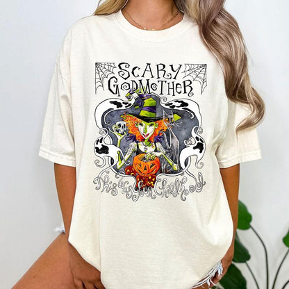 Scary Godmother Tee – Retro Halloween Graphic Shirt