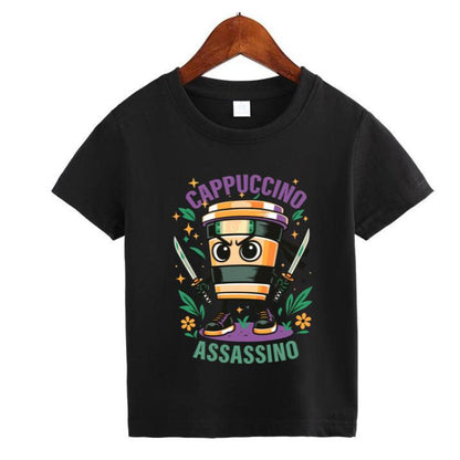 Italian Brainrot Meme Character T-Shirt for Kids
