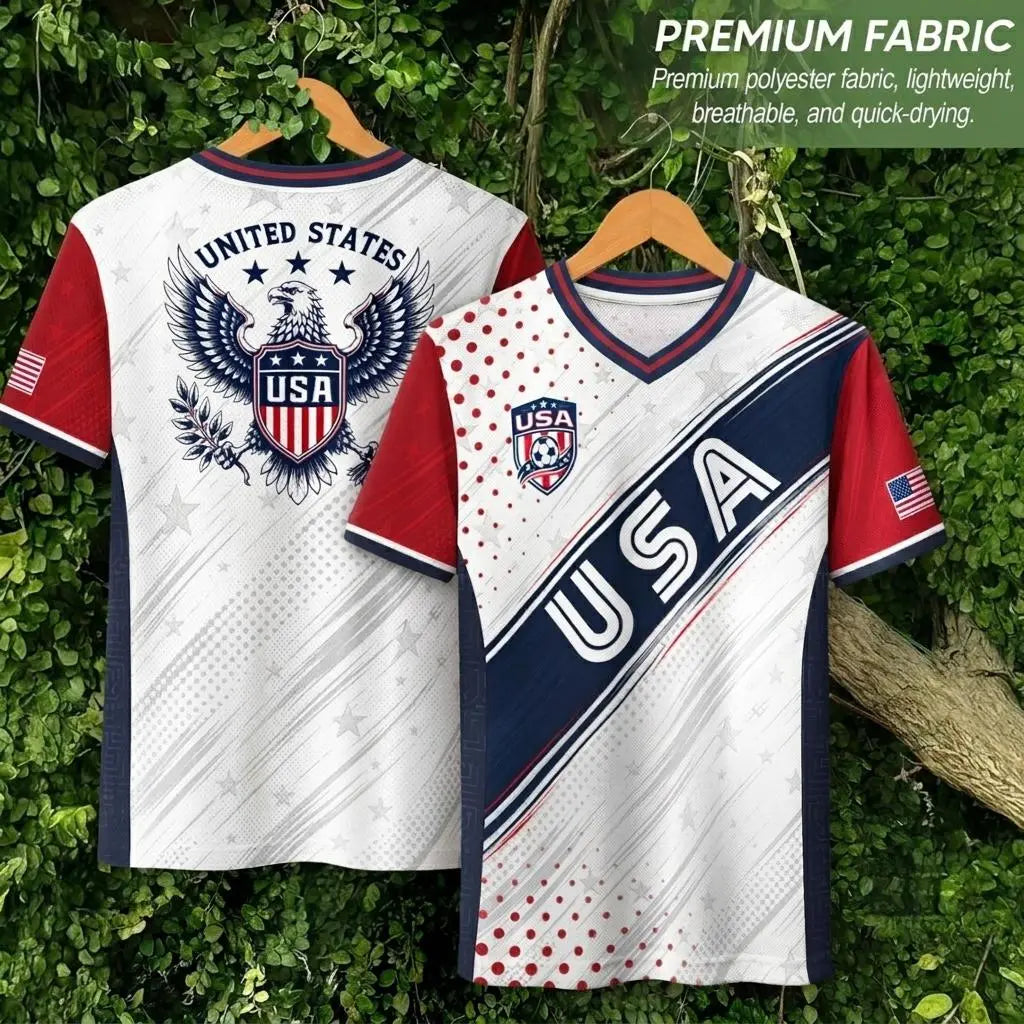 Men's USA 2026 V-Neck Soccer Fan Jersey