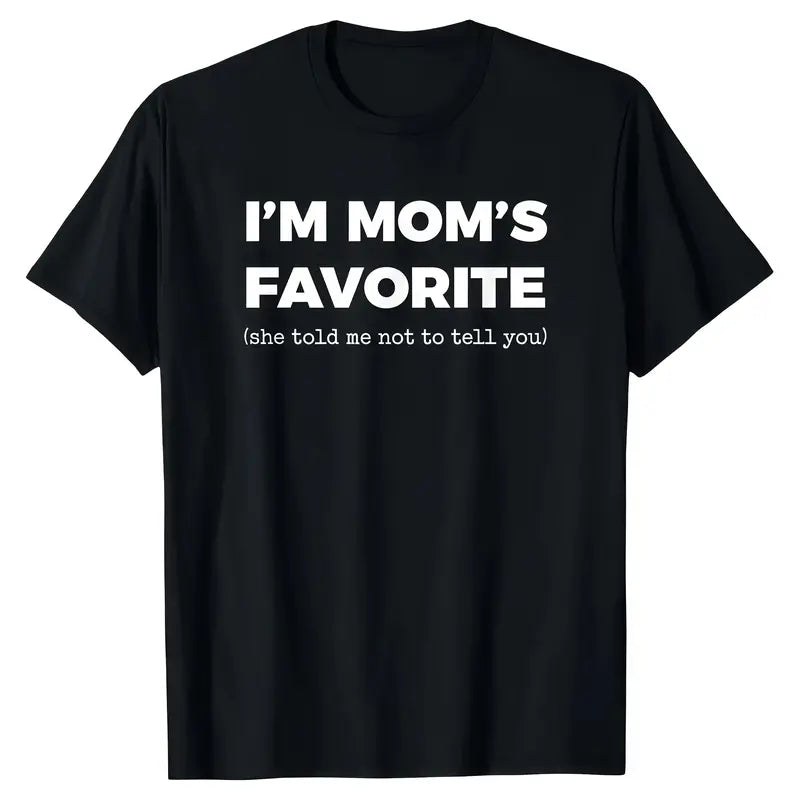 Funny "I'm Mom's Favorite" Cotton T-Shirt – Summer Wear Golf Gift for Men & Women