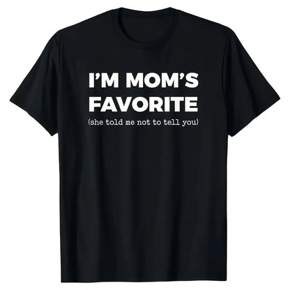 Funny "I'm Mom's Favorite" Cotton T-Shirt – Summer Wear Golf Gift for Men & Women
