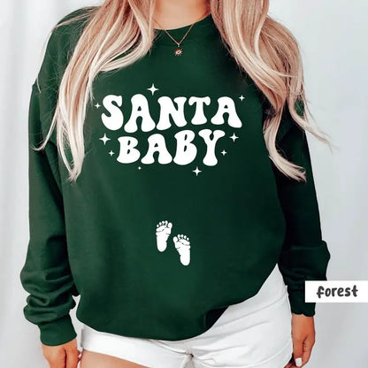 Christmas Pregnancy Announcement Sweatshirt – Santa Baby T-Shirt