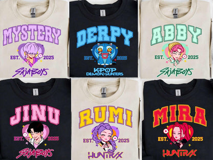 Huntr/x Girl Kpop Demon Hunters Shirt – Saja Girls Fan Tee, Derpy Mira Rumi Zoey Merch