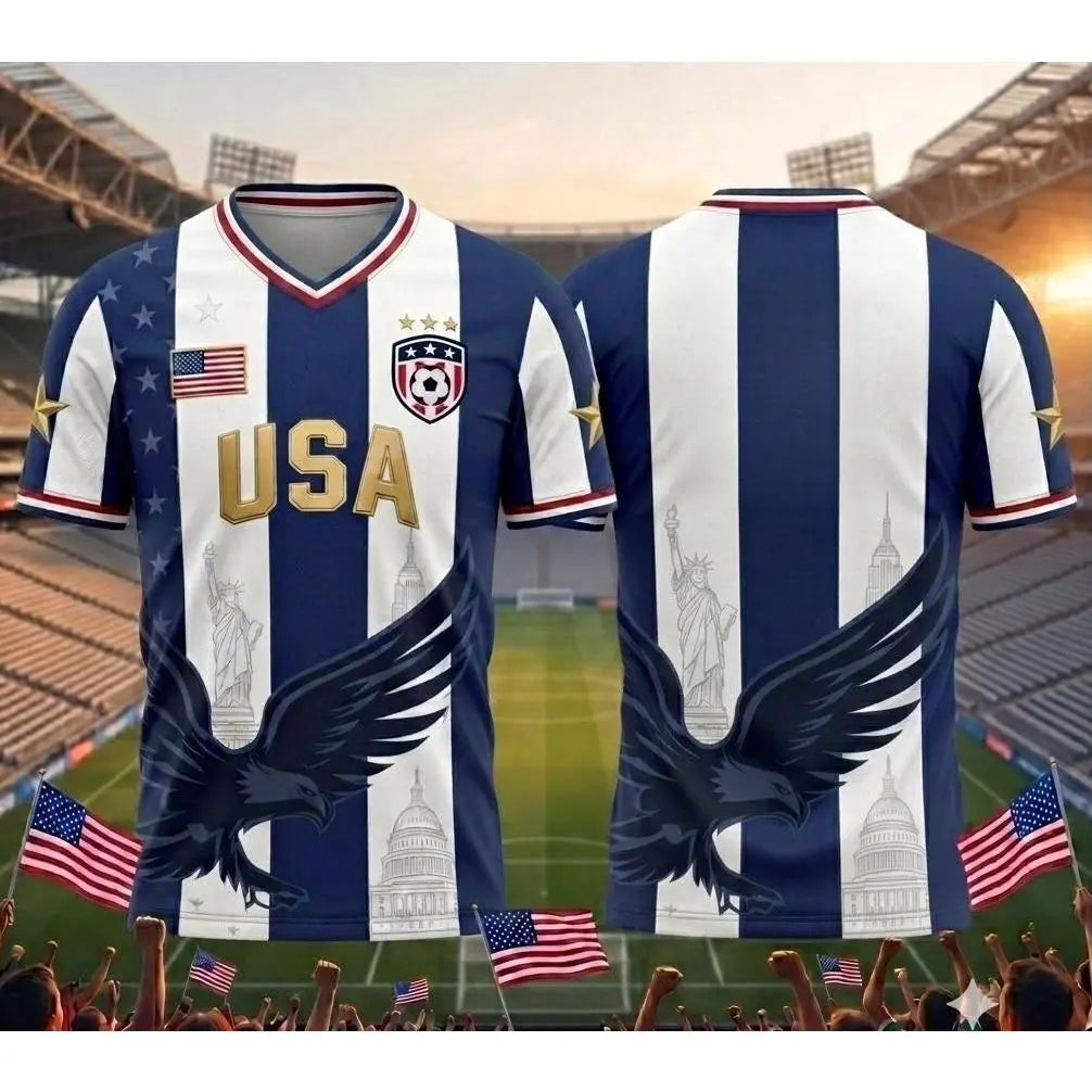 Men's USA 2026 V-Neck Soccer Fan Jersey