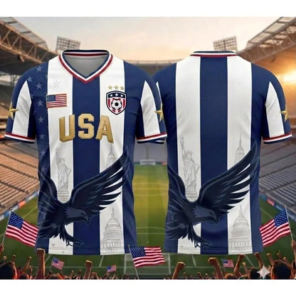 Men's USA 2026 V-Neck Soccer Fan Jersey