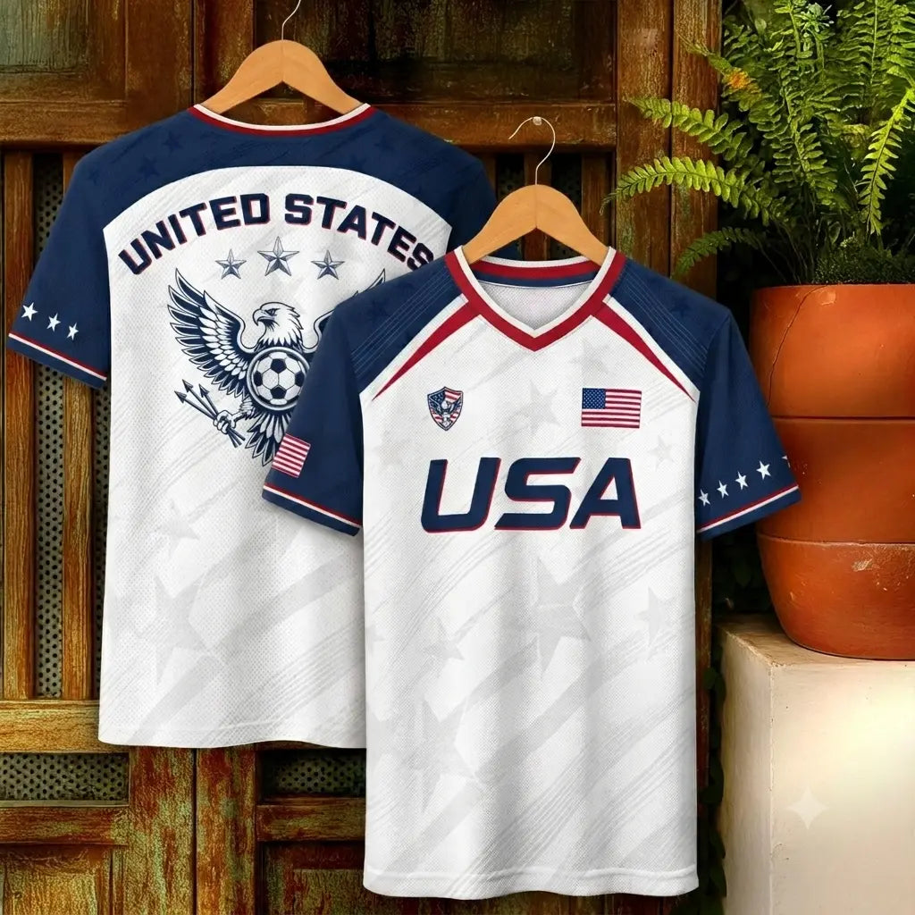 Men's USA 2026 V-Neck Soccer Fan Jersey