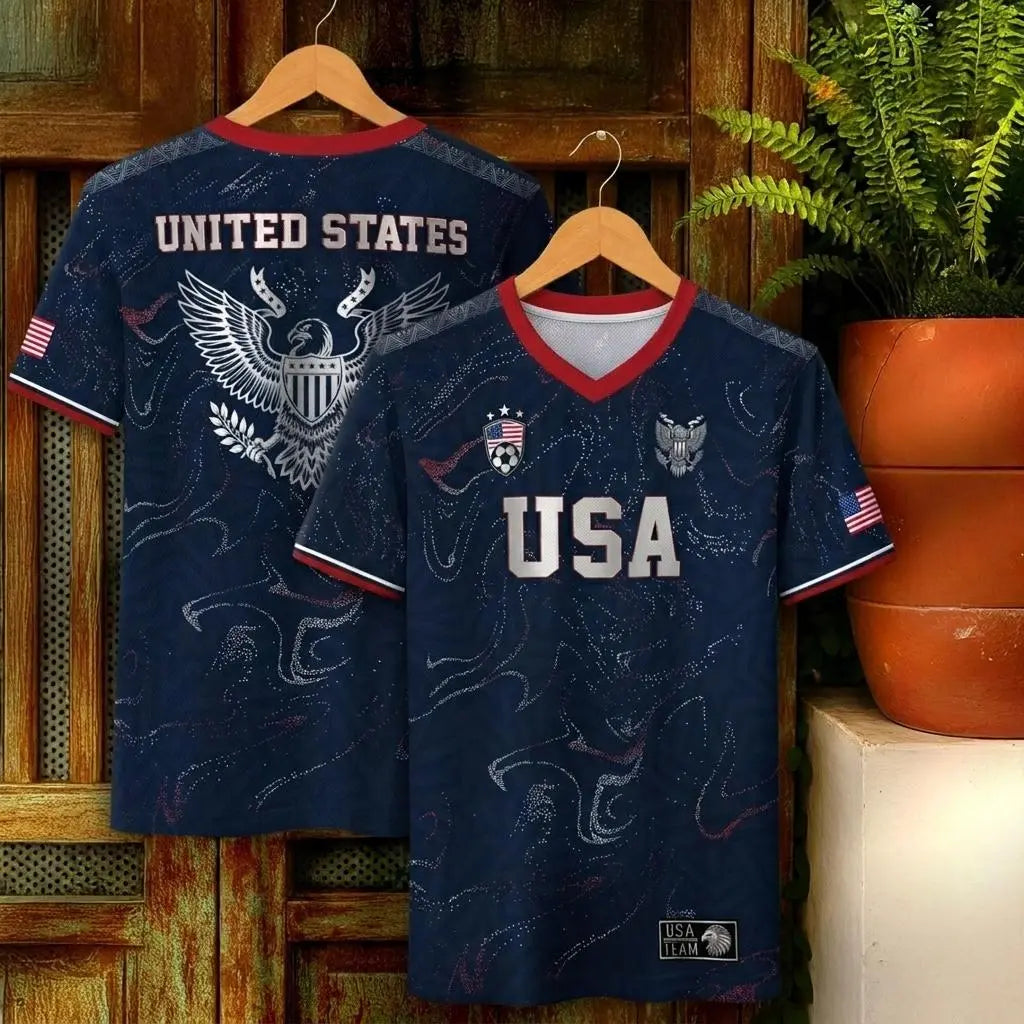 Men's USA 2026 V-Neck Soccer Fan Jersey